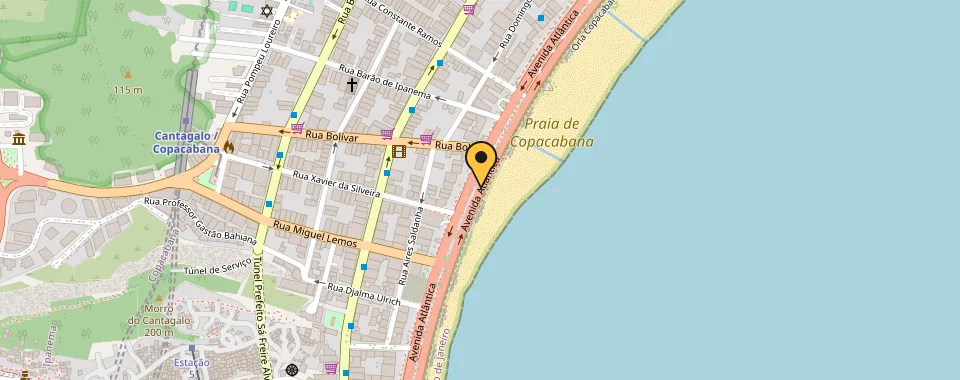 Mapa da localização: Avenida Atlantica — Copacabana, Rio de Janeiro