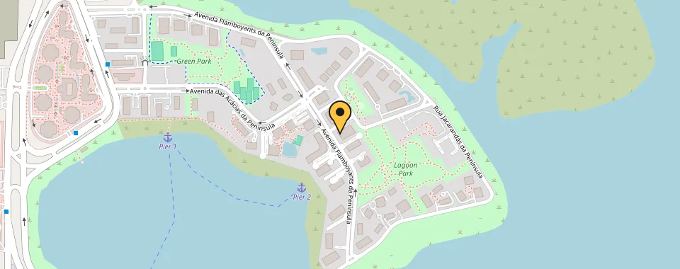 Mapa da localização: Avenida das Acacias da Peninsula — Barra da Tijuca, Rio de Janeiro
