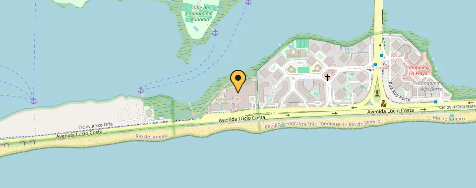 Mapa da localização: Avenida Lucio Costa — Barra da Tijuca, Rio de Janeiro