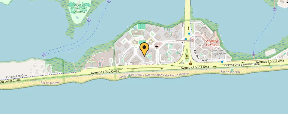 Mapa da localização: Avenida Lucio Costa — Barra da Tijuca, Rio de Janeiro