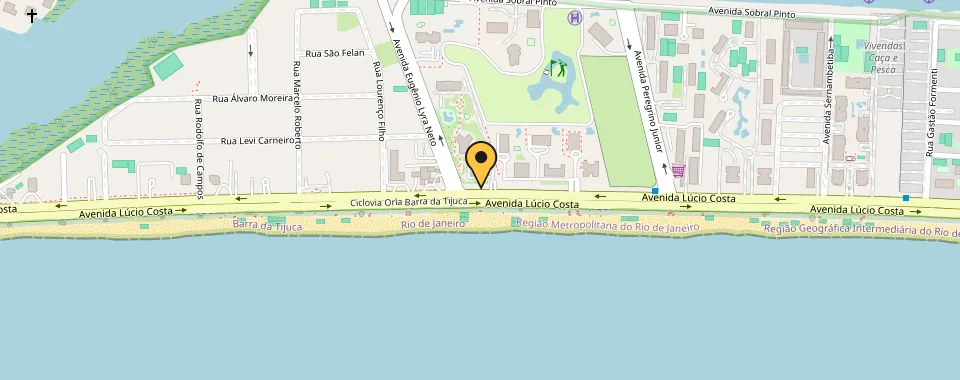 Mapa da localização: Avenida Lucio Costa — Barra da Tijuca, Rio de Janeiro